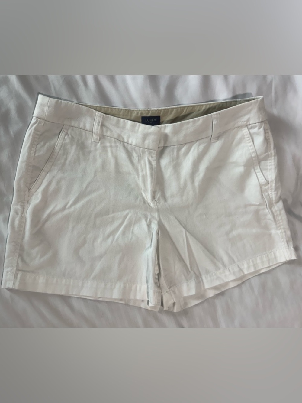 J. Crew White Cotton Chino Bermuda Shorts